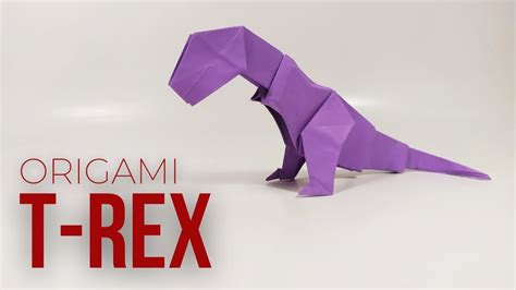 Origami T Rex How To Make Origami Dinosaur T Rex Membuat Origami T