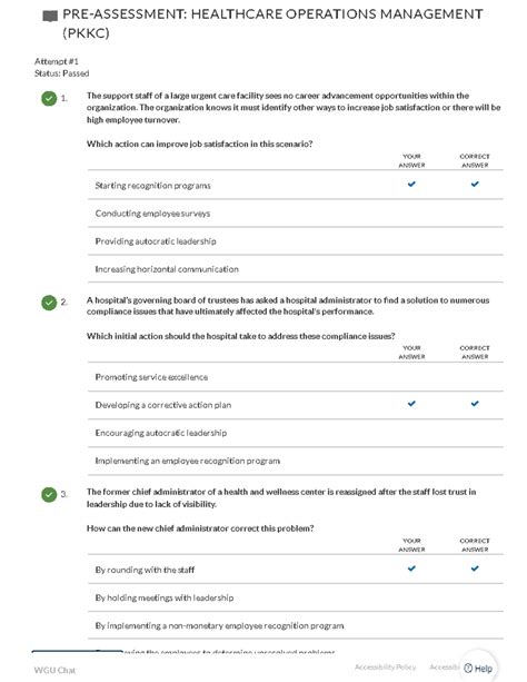 C429 Healthcare Operations Management Pre Assessment PRE ASSESSMENT