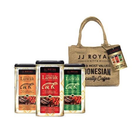 Jual JJ Royal Coffee Gift Bag 100 Pure Luwak Ground Tin 50gr Shopee