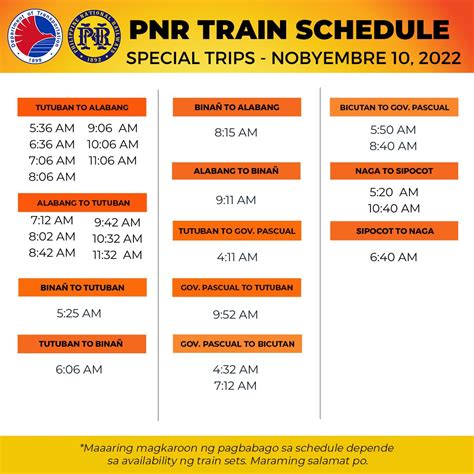 PNR GovPH On Twitter PAUNAWA Ngayong Umaga Ng Nobyembre 10 2022