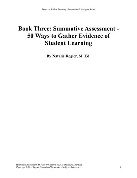 Solution Summative Assessment Ideas Natalie Regier Studypool