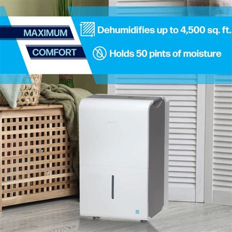 Arctic Wind 50 Pint 3 Speed Dehumidifier With Built In Pump Energy Star For Rooms 3001 Sq Ft