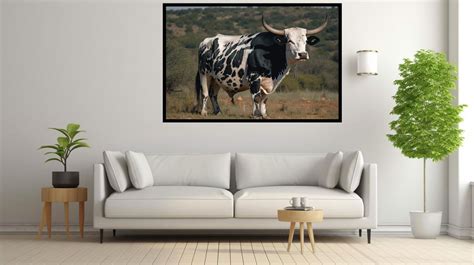 Canvas Wall Art Fat Black And White Nguni Bull A Shop Today