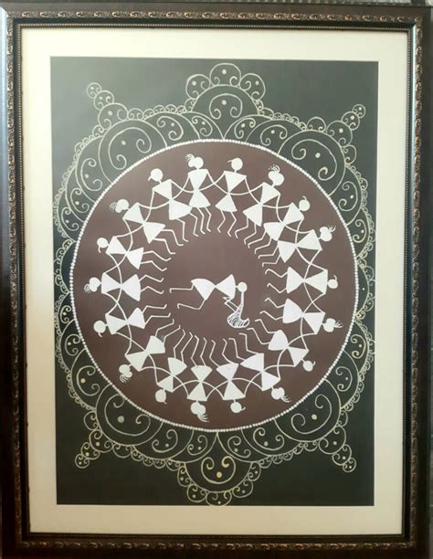 Tarpa Nritya Warli Art 77 X 57 Cms With Frame International