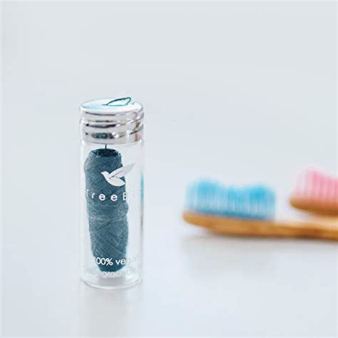 Organic Biodegradable Bamboo Charcoal Dental Floss And Refillable Glass