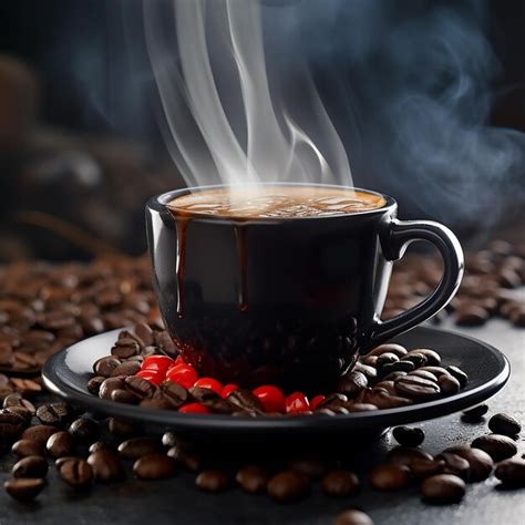 Premium AI Image HyperRealistic 4D Image Hot Black Coffee Cup