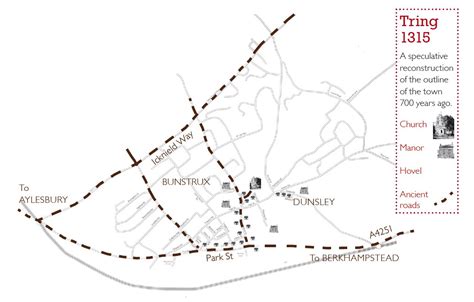 detailed land  map  berkhamsted   illustrating   town  grown