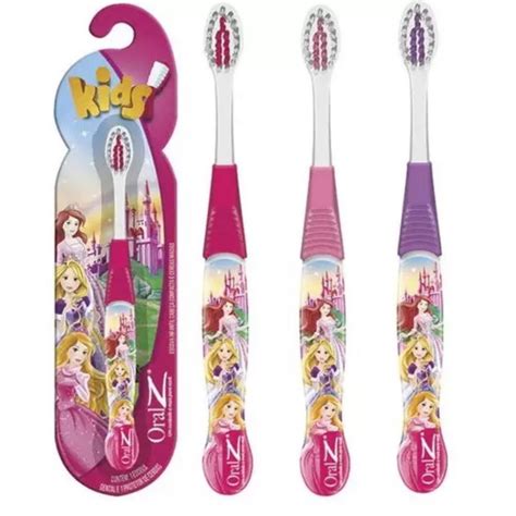 Kit Escova Dental Infantil Princesa Higiene Oral Cabe A Compacta