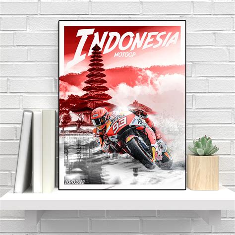 P Ster De Moto Indonesia Grand Prix Racer Marquez Pintura En Lienzo