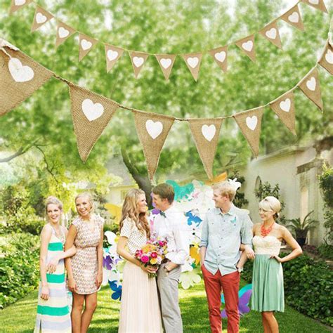 Ilada Dinning Party Burlap Triangle Flag Rustic Birthday Party