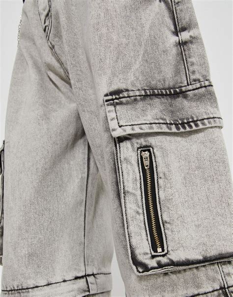Серые джинсы Baggy с молниями GJN031090-1 купить по цене от 799 рублей ...