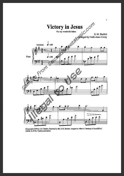 Victory in Jesus | SacredSheetMusic.com