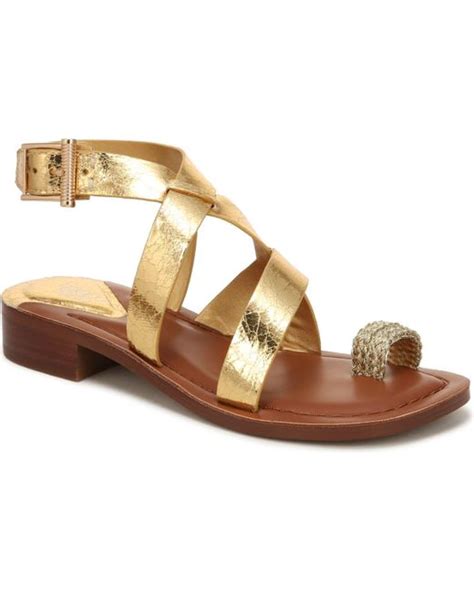 Franco Sarto Ina Ankle Strap Sandals In Metallic Lyst