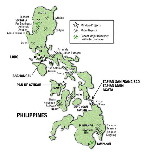 Philippine Map Showing The Location Of Different Minerals Map Poin