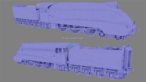 Mallard steam train 3D model animated rigged | CGTrader