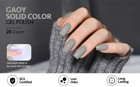 Amazon GAOY Gray Gel Nail Polish Set 6 Colors Nude Brown Beige Soak Off UV Light Cure Gel