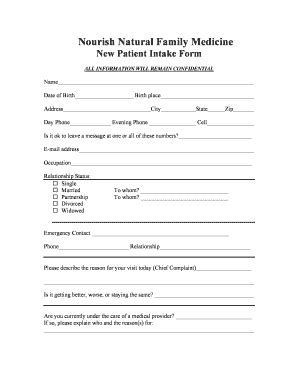 Fillable Online ACUPUNCTURE INTAKE FORM Fax Email Print PdfFiller