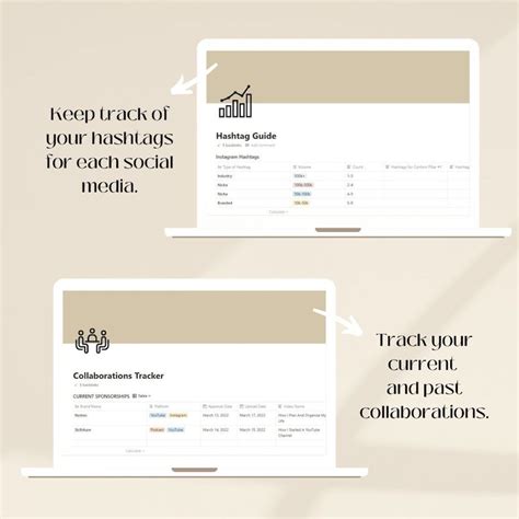 Notion Content Creator Template Social Media Notion Template Etsy