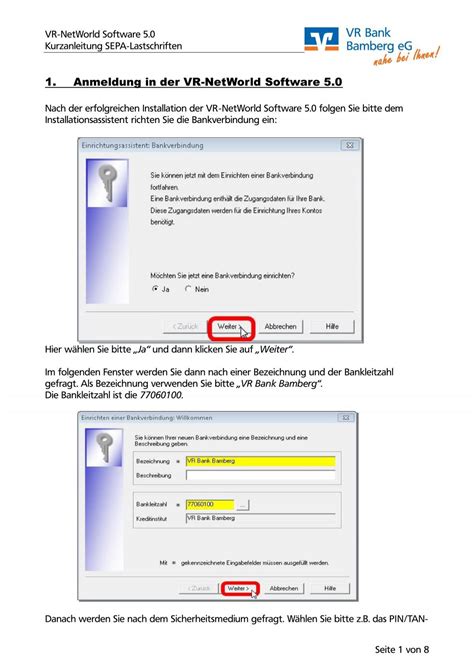 Kurzanleitung Vr Networld Software Sepa Lastschriften