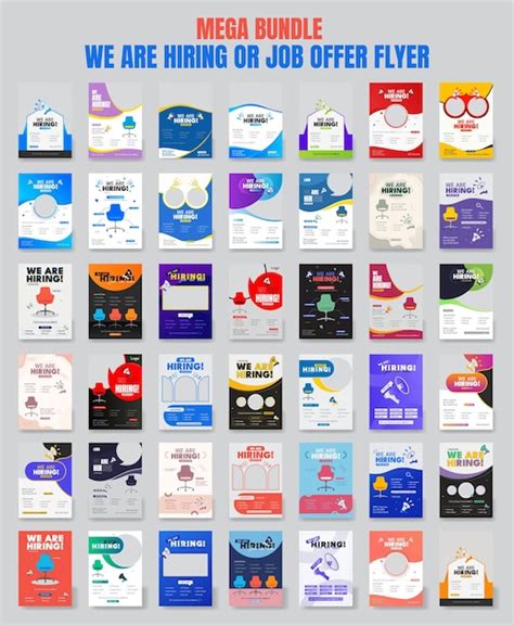 Premium Vector We Are Hiring Flyer Design Template Bundle A Set Of