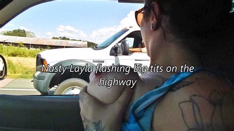 Nasty Layla Flashing BIG Tits On The Highway Nasty Girlfriends Clips Sale