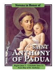 Saint Anthony Novena: Prayers for Faith, Confidence & Love | Course Hero