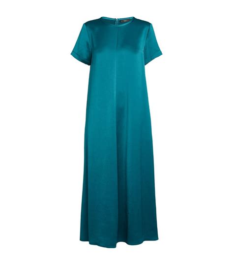 Womens Weekend Max Mara Blue Satin Midi Dress Harrods Us