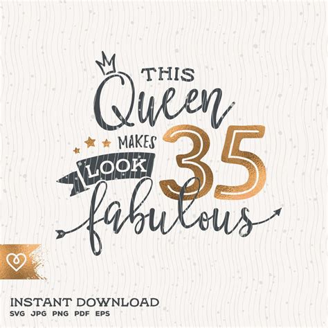 Clipart 35th Birthday Queen Svg Stepping Into My 35th Birthday Like A