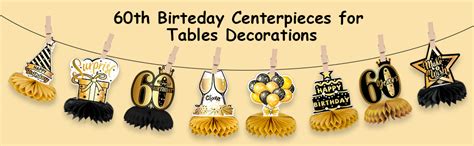 Qpout 8pcs 60th Birthday Decorations Honeycomb Centerpieces