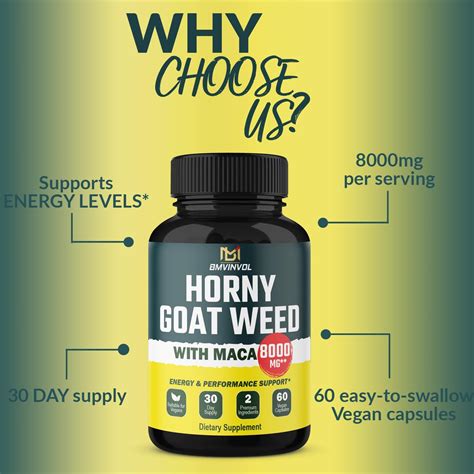 BMVINVOL 6000mg Horny Goat Weed Plus 2000mg Suplemento de raíz de maca