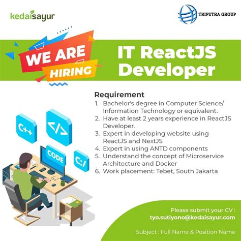 Lowongan Kerja It Reactjs Developer Di Pt Kedaisayur Nugasin