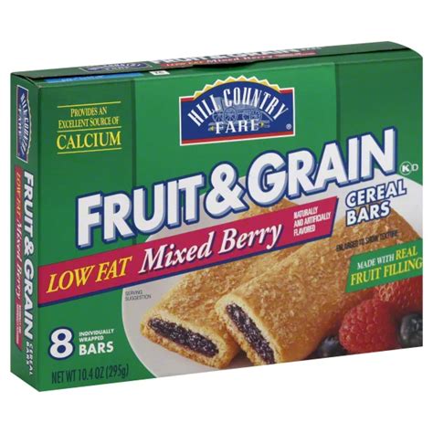 Hill Country Fare Low Fat Mixed Berry Cereal Bars Shop Granola