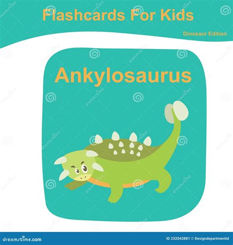 Dinosaur Flashcard Collections Stock Vector Illustration Of Cute