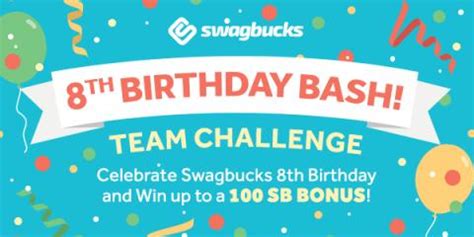 Expired Swagbucks 8th Birthday Bash Team Challenge Freebies 4 Mom