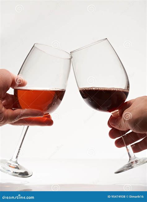 Toast Of Two Wine Glasses Stock Photo Image Of Couple 95474938