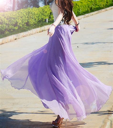 How To Wear Chiffon Maxi Skirt