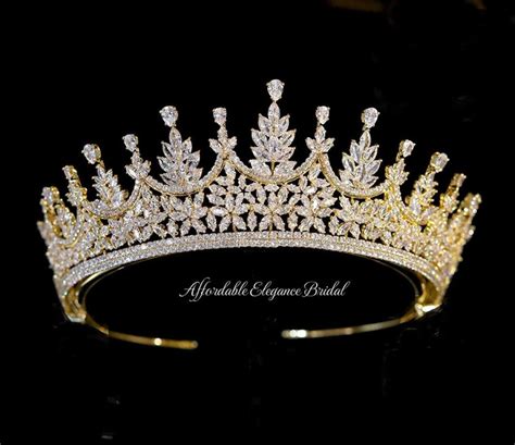 Gorgeous Gold Multi-Peak CZ Wedding and Quinceanera Tiara