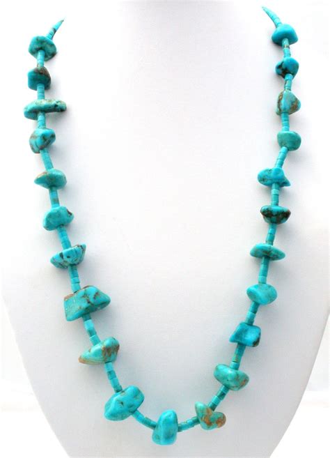 Sleeping Beauty Mine Turquoise Nugget Bead Necklace Vintage