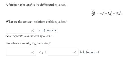 Solved A Function Yt Satisfies The Differential Equation