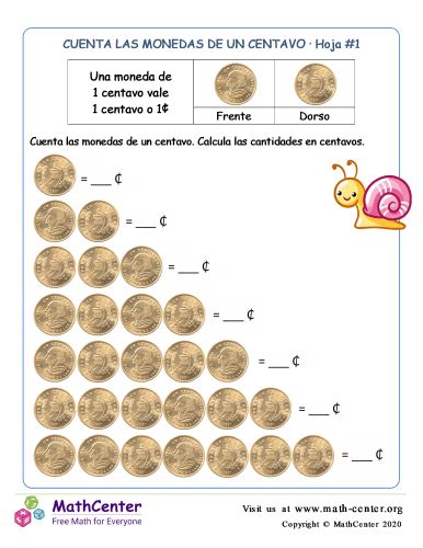 Contando Monedas De Centavo Guatemala Hojas De Trabajo Math