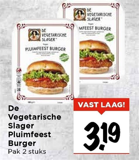 De Vegetarische Slager Pluimfeest Burger 2 Stuks Aanbieding Bij Vomar