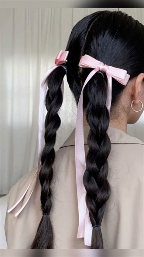 Ribbon hairstyle | Ribbon hairstyle, Hair tutorial, Cute hairstyles