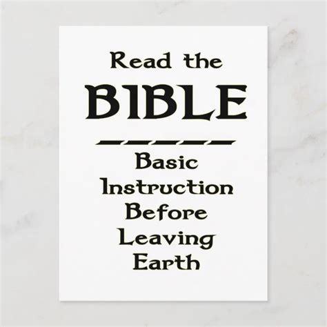 Bible Basic Instruction Before Leaving Earth Postcard Zazzle