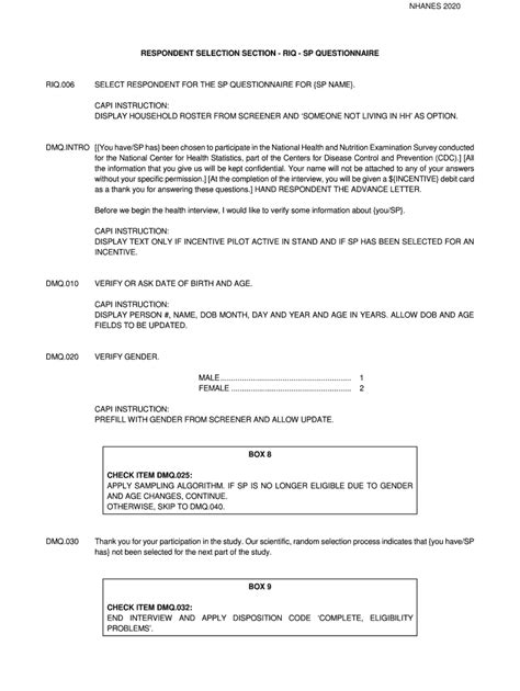 Fillable Online Wwwn Cdc National Health And Nutrition Examination