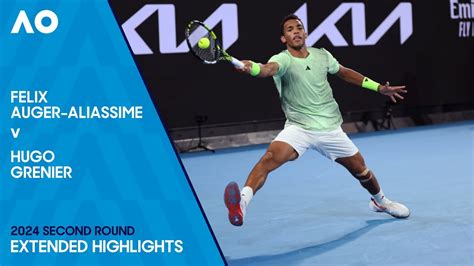 Felix Auger-Aliassime v Hugo Grenier Extended Highlights | Australian ...