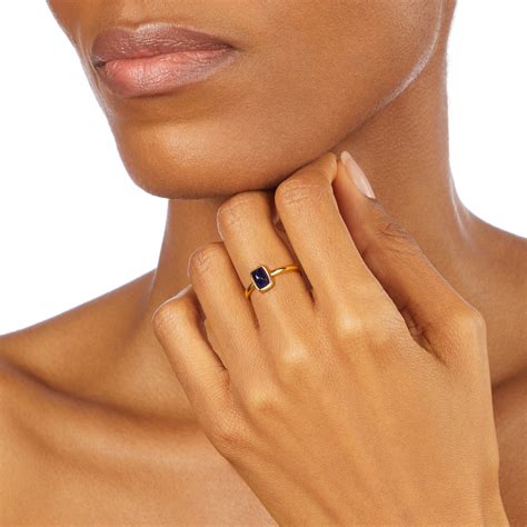The Audrey Sugarloaf Blue Sapphire In Solid 18ct Gold Lisa Eldridge