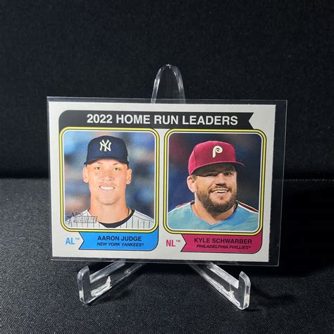 Aaron Judge Kyle Schwarber 2023 Topps Heritage 2022 Leaders Home Run