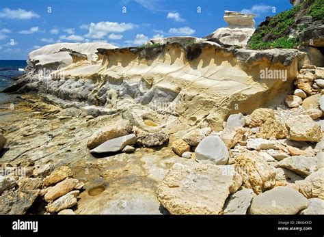 Scenic Low Angle View Of Capurpuraoan Rocks Also Kapurpurawan Rock