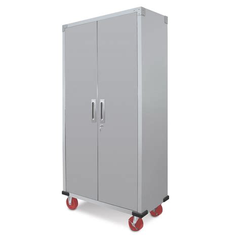 Metal Rolling Storage Cabinet Upright Tool Cabinet Silver - Walmart.com - Walmart.com