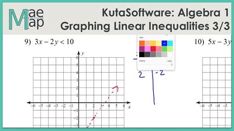 Kutasoftware Algebra 1 Graphing Linear Inequalities Part 3 Youtube